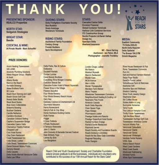 Reach for the stars donor