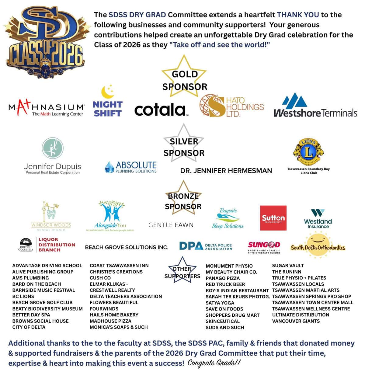 SDSS Dry Grad Sponsor